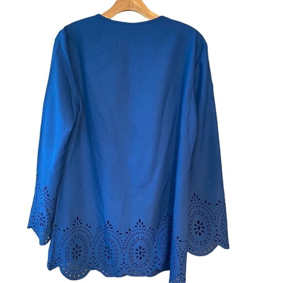 Catalina Sz M Royal Blue Eyelet Cuffs & Hem Oversized Relaxed Fit Se Cover Tunic - Picture 2 of 8